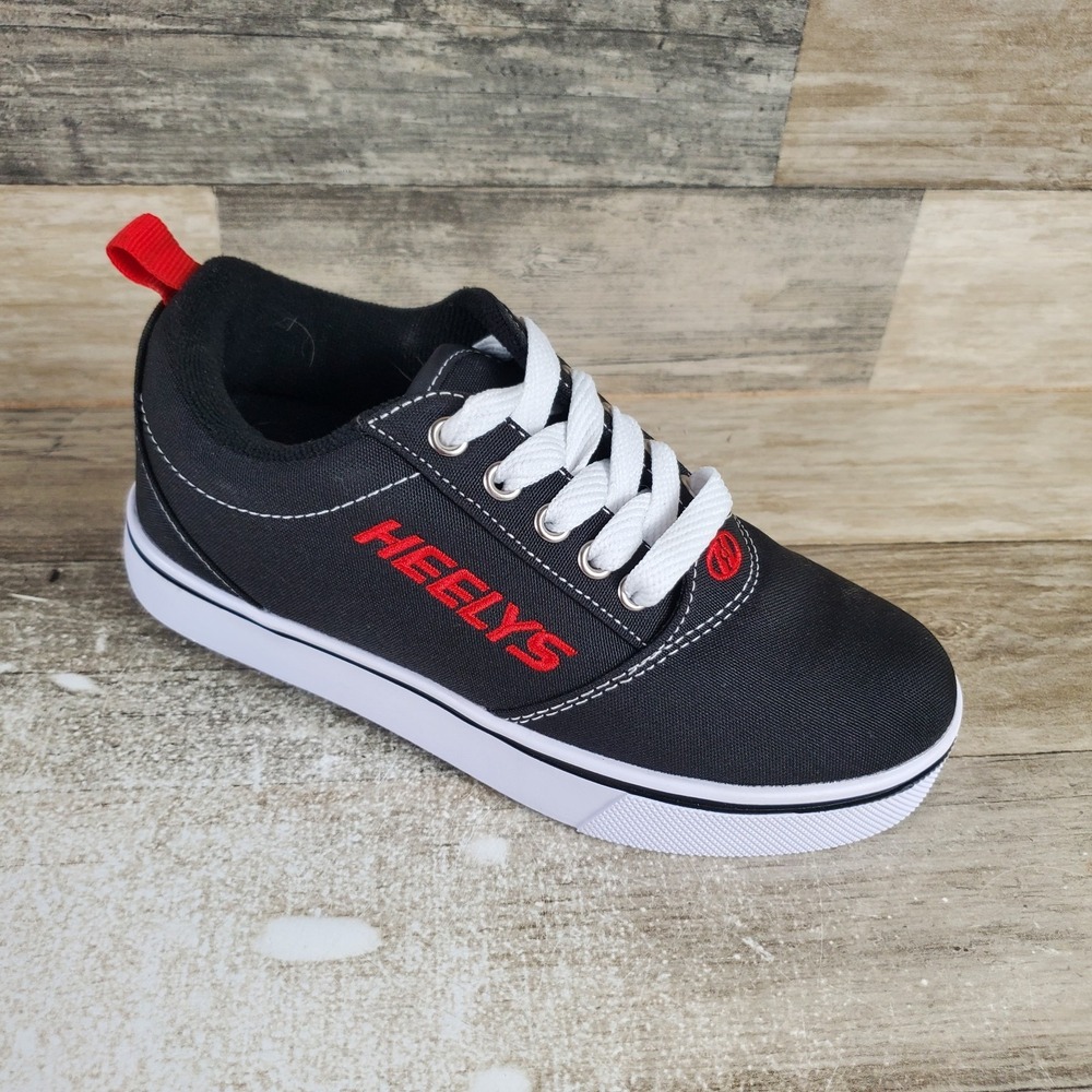 Heelys Pro 20 Kids Shoes Sz 2 Running Black Red White Lace Up Low Top *READ*